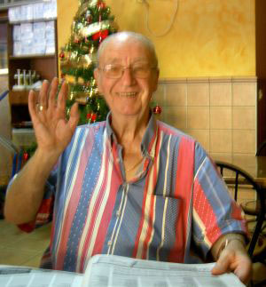 Claude with a Spanish newspaper