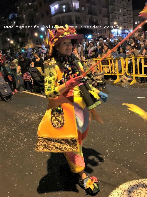 A Tenerife carnival costume of 2020 seen at the Cabalgate in Santa Cruz