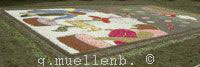 Flower carpet with abstract art