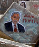 Adan Martin Canary Islands president stone painting