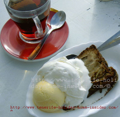 Hot Apple cake with vanilla ice cream