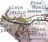 Beach map for surroundings Playa Jardin Tenerife Beach map for surroundings Playa Jardin Tenerife