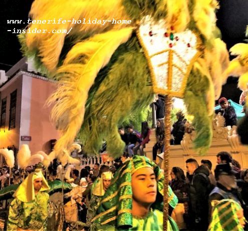 Cabalgata of Reyes in La Orotava when children receive gifts from the Three Holy Kings the Reyes Magos which also takes place in Puerto de la Cruz