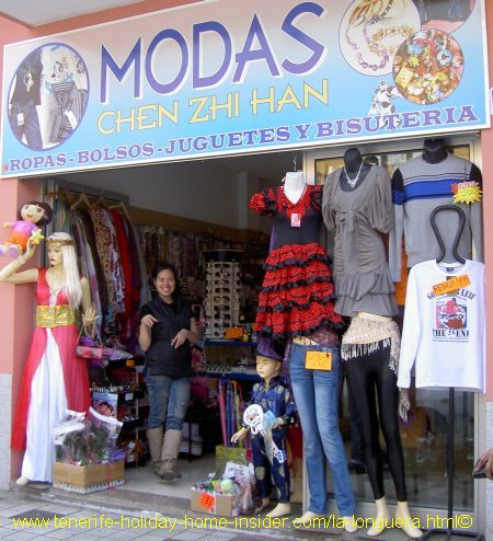 Chinese owned clothes shop for carnival stuff at la Longuera