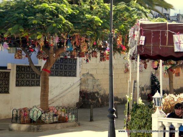 Unusual Christmas tree in Tenerife North Puerto Cruz in Calle Mazoroco in a previous year