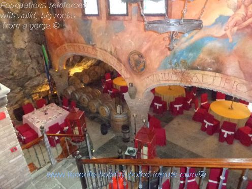 El Monasterio the Meson with huge Bodega built to last and reinforced with big rocks from a gorge.