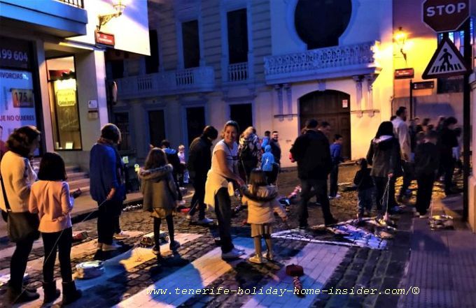 Fiesta de San Andres cobblestone walk with Cacharros in La Orotava Old Quarters on November 30