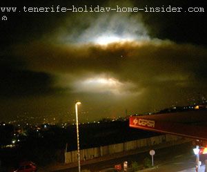 Fireworks in clouds Fiesta de la Cruz Tenerife