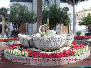 fountain in Tenerife by church Iglesia Pena Francia Puerto Cruz