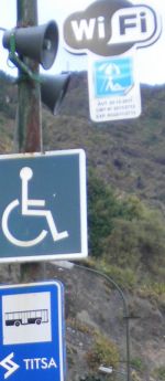 Free Internet Service shown on a pole on Playa del Socorro