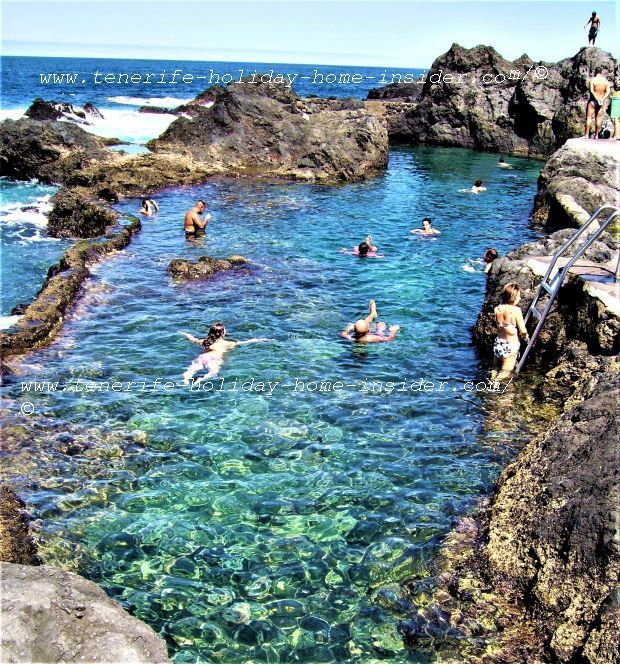 A Garachico Caleton rock-pool where people swim inside