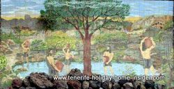 Guanche pool  and garden mural Taoro Park Tenerife