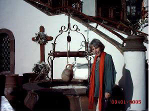 Outside Hacienda San Pedro of  Meson Monasterio with artistic details.