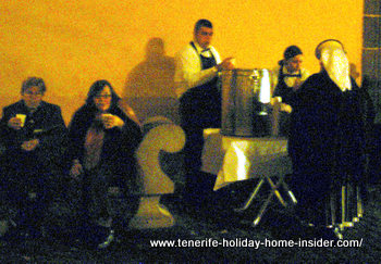 Hot chocolate party by ta cathedral outside