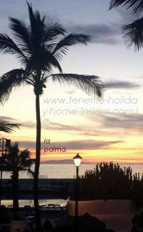 La Palma Tenerife sunset  seen from Puerto Cruz