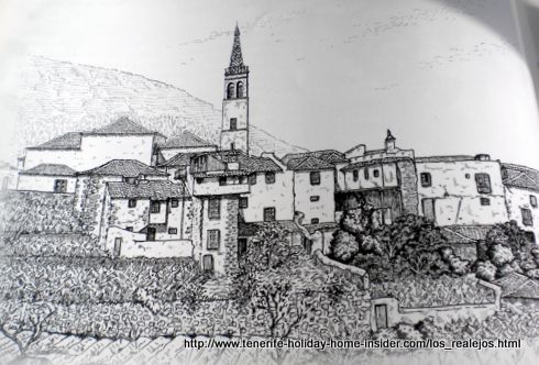 Los Realejos Tenerife historical town drawing