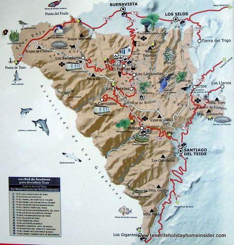 Map Buenavista Norte Teno Alto Tenerife Spain