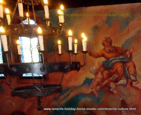 Meson Monasterio mural by its bodega stairs