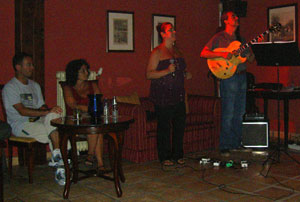 Modern life style and dress at jazz concert  Tenerife Spain