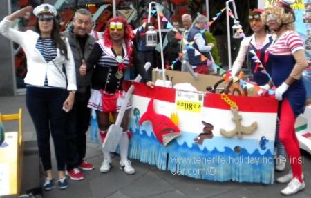 Novelty ship with carnival crew Tenerife
