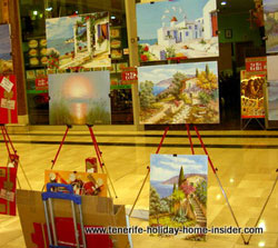 Oil paintings for art shopping Alcampo la Orotava Tenerife, as an event to celebrate the birth of Christ.