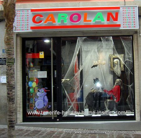 Party supply store Tenerife capital Santa Cruz for carnival and fiestas