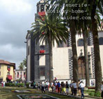 Plaza Garzia Perez with Body of Christ celebration carpets La Orotava