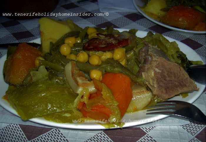 Puchero Canario event to feed huge amounts of people with a stew by that name where four different kinds of meat and a great variety of vegetables are cooked together