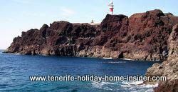 Punta Point most westerly coastal outcrop of Tenerife with lighthouse