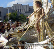 Roman empire symbols used with royal carnival decoration on a float.