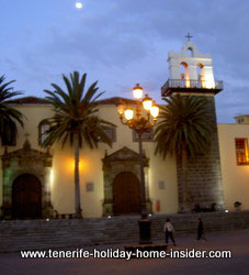 Tenerife nightlife Romantic Garachico scene with moon