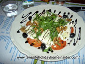 Meat free food Rucola Salad with food art Tenerife