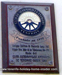 Vintage Cars club billboard -Club automoviles antiguos Tenerife