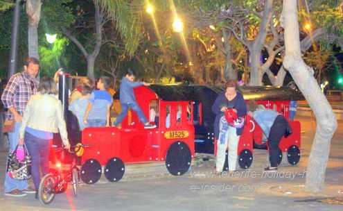 White nights celebrations under the adjoining trees of the biggest town square of all Spanish provinces in Santa Cruz de Tenerife